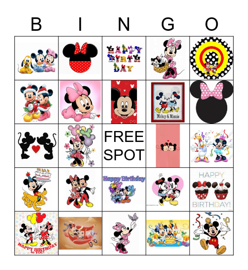 Mickey & Minnie Bingo Card