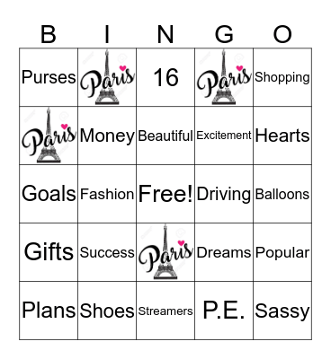 A Night in Paris with Kyerri Bingo Card