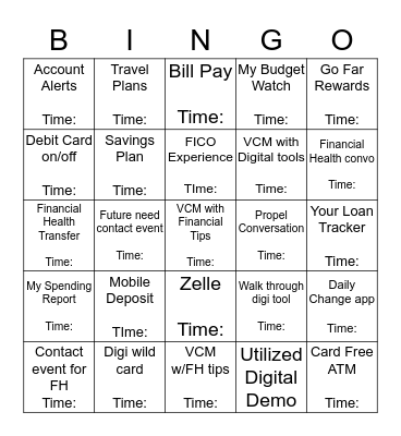 Digital and FH Blackout Bingo Card