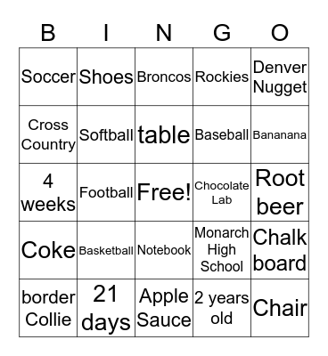 Random Bingo Card