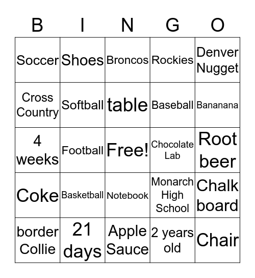 Random Bingo Card