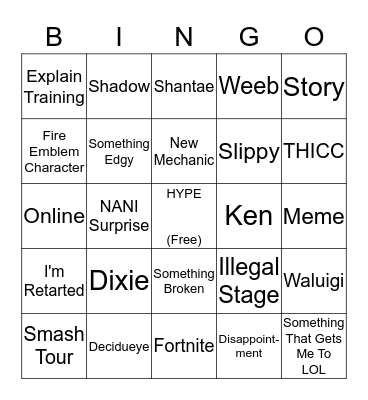 Smash Direct BINGO Card