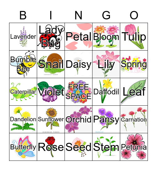 Flower Power Bingo Card