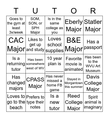 MindFit Bingo Card
