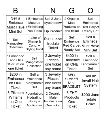 SPAGO BINGO Card