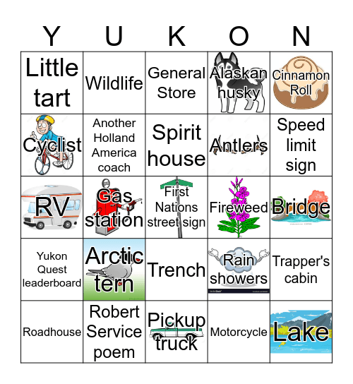 Yukon Road Trip Bingo!! Bingo Card