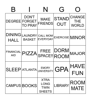 KYLE'S TRUNK PARTY Bingo Card