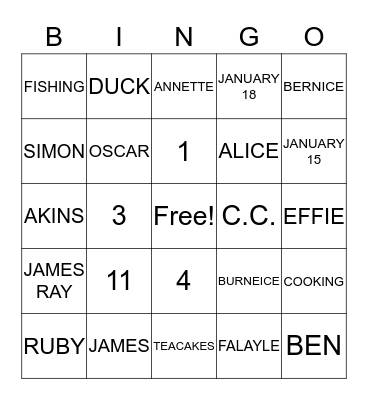 BARRETT Bingo Card