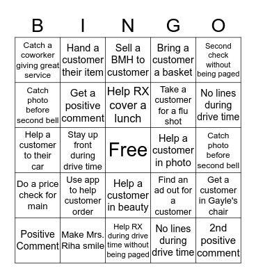 NPS Bingo Card