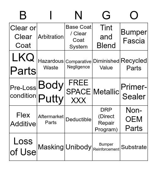 Lingo Bingo Card