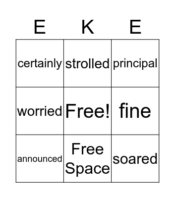 "A Fine, Fine, School" Bingo Card