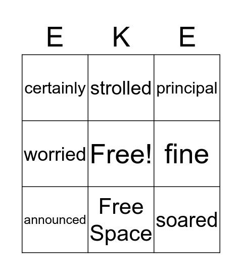 "A Fine, Fine, School" Bingo Card