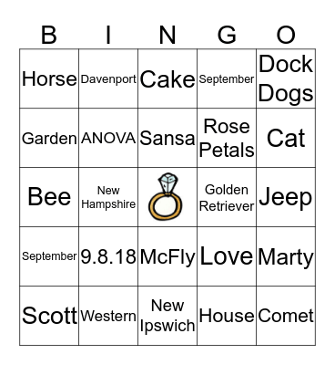 #kayandscotttietheknot Bingo Card