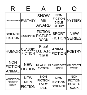 LIBRARY READO -1st -2nd -3rd Bingo Card