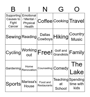 Legacy Church Connect Team Bingo Card
