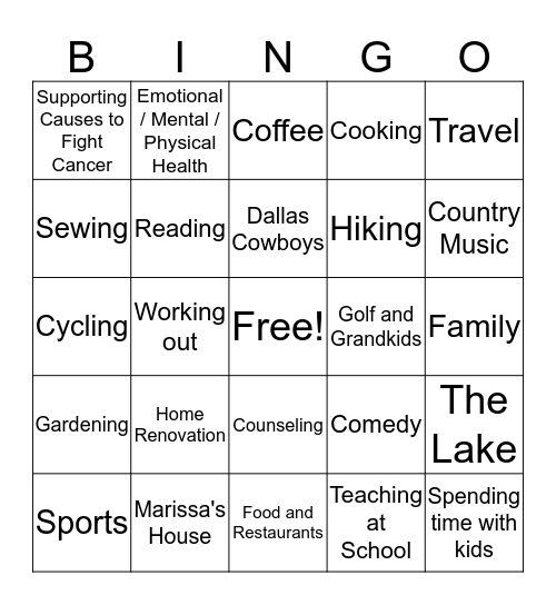 Legacy Church Connect Team Bingo Card