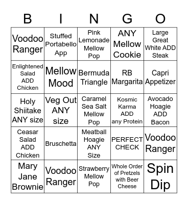 MELLOW POOLER Bingo Card