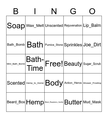 Tina's - Hemp to Home - Friends and Family BINGO Game Bingo Card