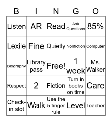 Media Orientation Bingo Card