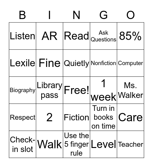Media Orientation Bingo Card