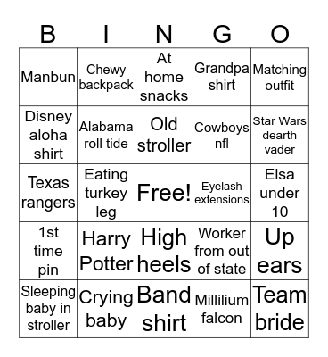 Disney 2 Bingo Card