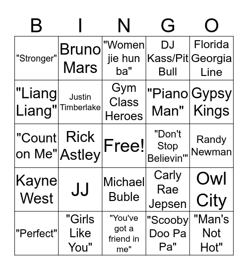Round 2  Bingo Card