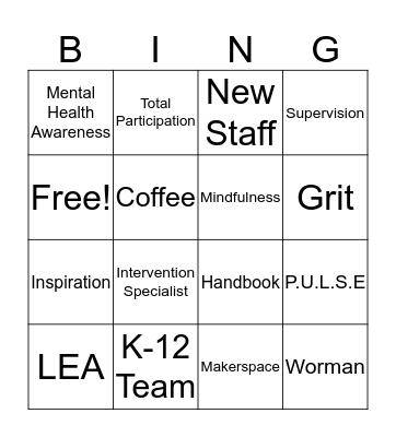 Opening Day 2018-2019 Bingo Card