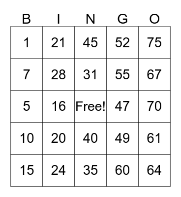 DEL MONTE Bingo Card