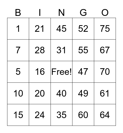 DEL MONTE Bingo Card