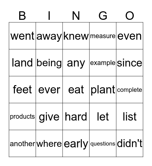 Jessica Bingo Card