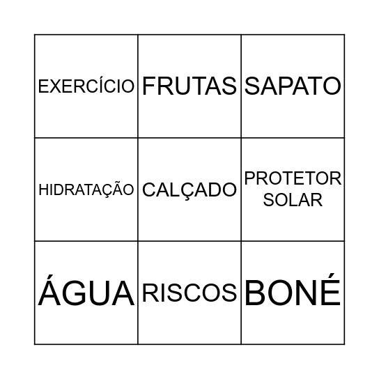 Bingo da Saúde Bingo Card