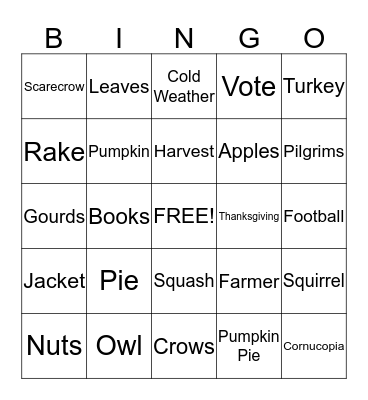 OSI FALL FEST Bingo Card