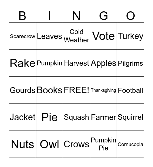 OSI FALL FEST Bingo Card