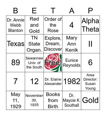 DKG BINGO Card