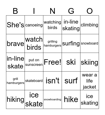 Unit 1  Bingo Card