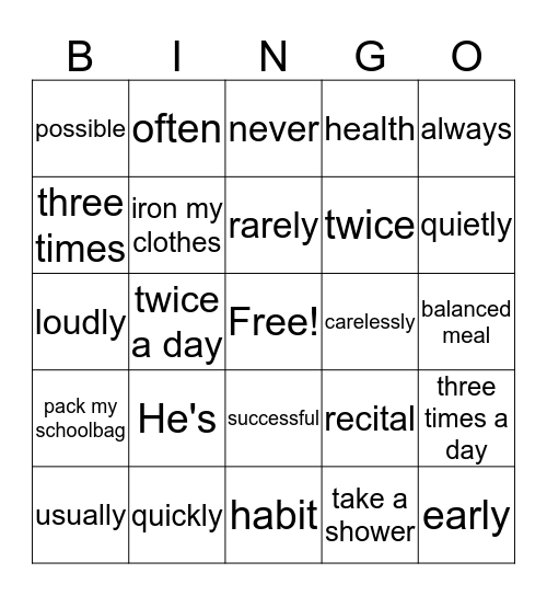 Chapter 5 Busy Students Bingo Card