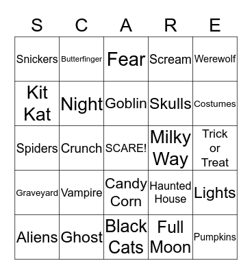 Halloween Bingo Card