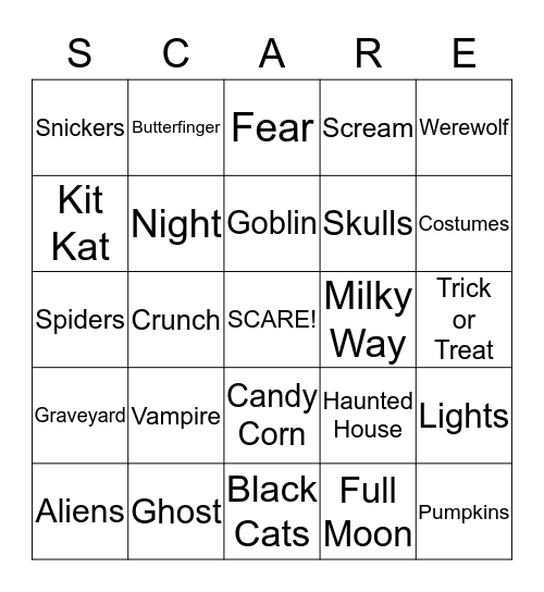 Halloween Bingo Card