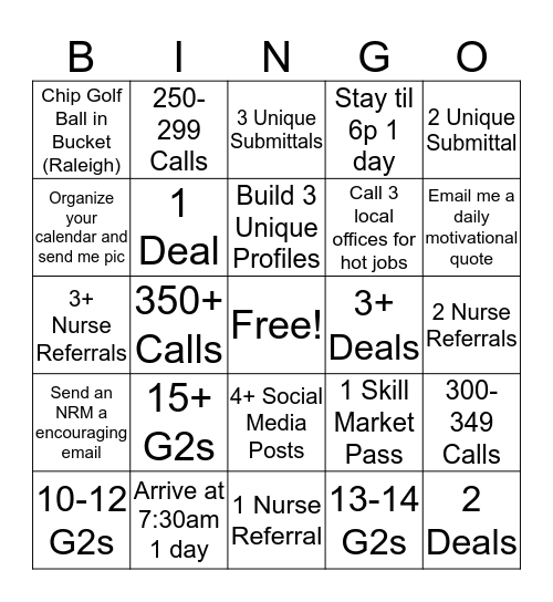 NRM BINGO Card