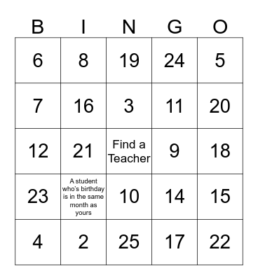 Get-ta-know-ya BINGO Card