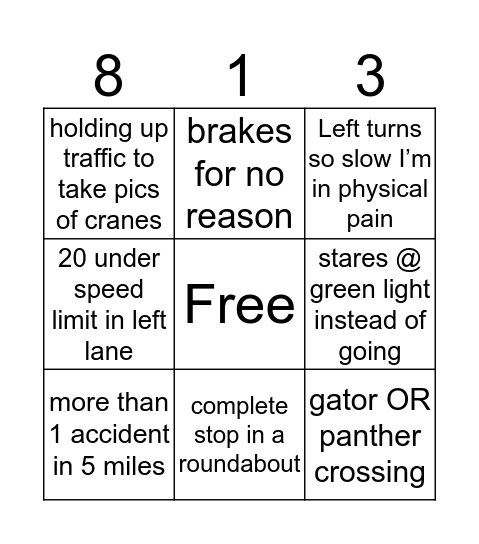 Tampa Bay bingo Card