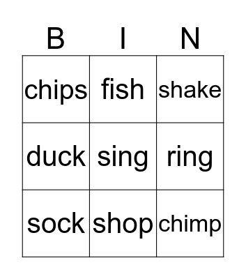 2 letters 1 sound Bingo Card