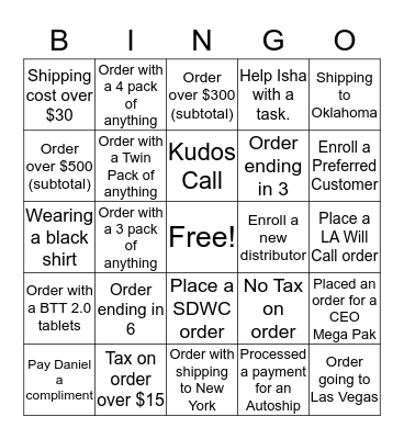 YGYO Bingo Card