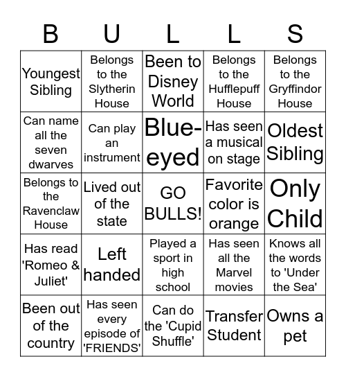 BBC Bulls Bingo! Bingo Card