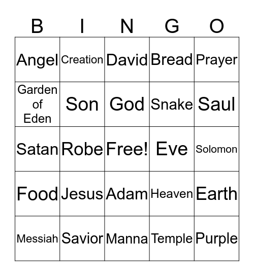 BIBLE Bingo Card