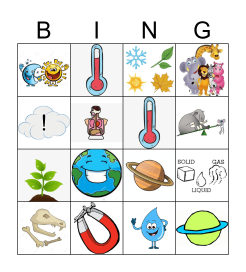 SCIENCE Bingo Card