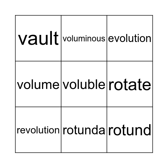 Rota/Volv Bingo Card