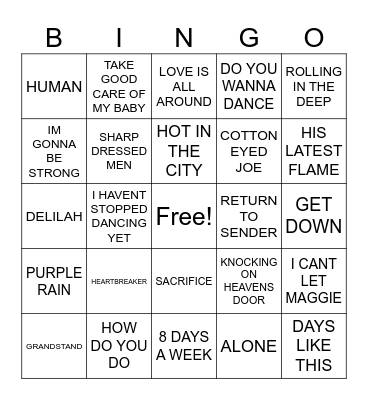 NEWCASTLE Bingo Card