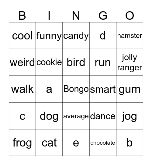 Stuff Bingo Card