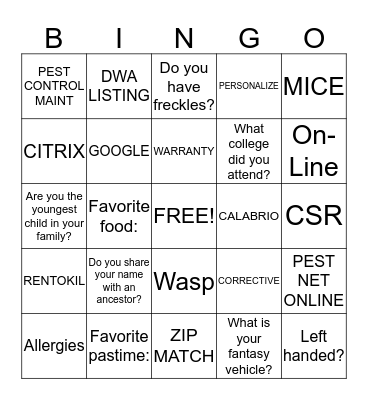 CUSTOMER SERVICE WEEK BINGO Card